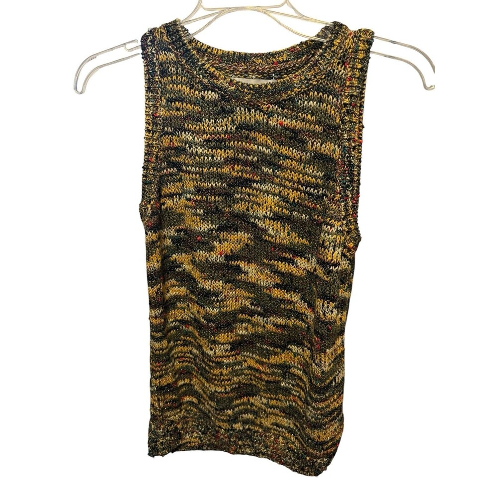 Loft Sparkle Fall Multi  Colors Sweater Tank Size Small Petites EUC